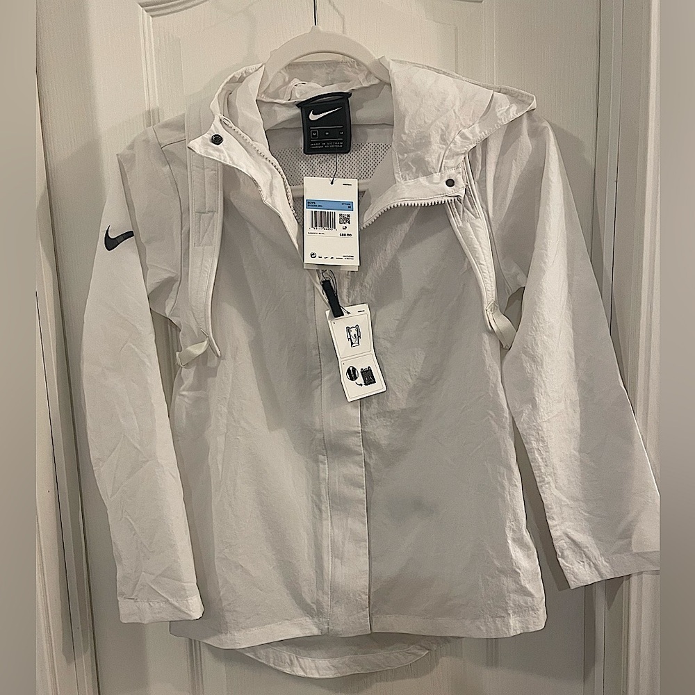 Nike Boys Tech Pack Jacket in White NWT Sz Med backpack attached to back